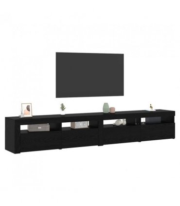 vidaXL TV Cabinet Set 3 pcs Black Oak 240 x 35 x 40 cm Engineered Wood
