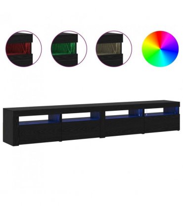 vidaXL TV Cabinet Set 3 pcs Black Oak 240 x 35 x 40 cm Engineered Wood