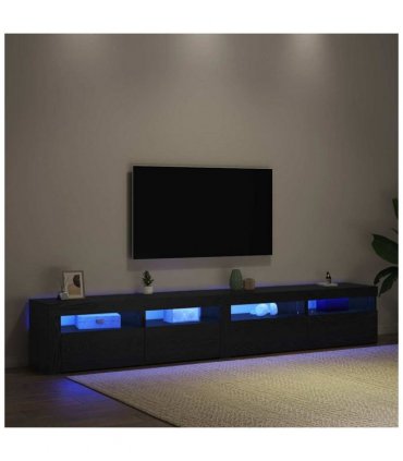 vidaXL TV Cabinet Set 3 pcs Black Oak 240 x 35 x 40 cm Engineered Wood