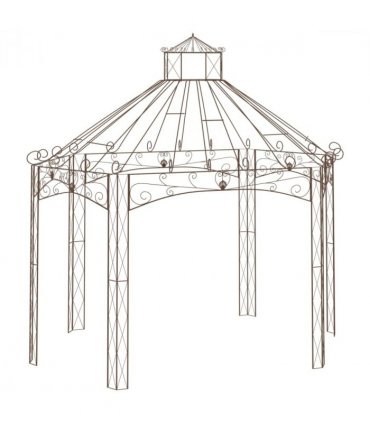 vidaXL Garden Pavilion Antique Brown 400x258x378 cm Iron