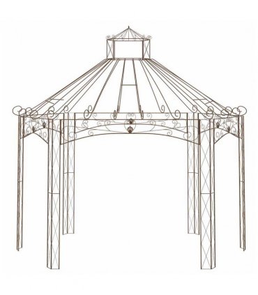 vidaXL Garden Pavilion Antique Brown 400x258x378 cm Iron