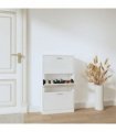 vidaXL Shoe Cabinet High Gloss White 59x17x108 cm Engineered Wood