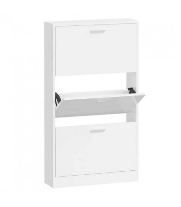 vidaXL Shoe Cabinet High Gloss White 59x17x108 cm Engineered Wood