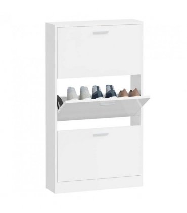 vidaXL Shoe Cabinet High Gloss White 59x17x108 cm Engineered Wood