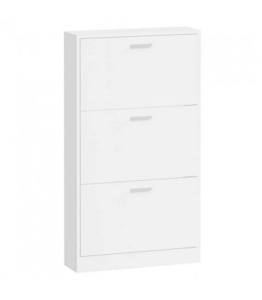 vidaXL Shoe Cabinet High Gloss White 59x17x108 cm Engineered Wood