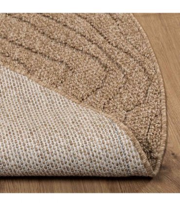 vidaXL Area Rugs Round Moire AGIRA Natural Ø 160 CM Polyester