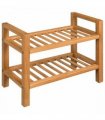 vidaXL Shoe Rack with 2 Shelves 50x27x40 cm Solid Oak Wood
