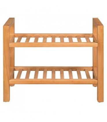 vidaXL Shoe Rack with 2 Shelves 50x27x40 cm Solid Oak Wood
