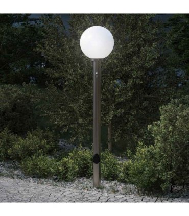 vidaXL Bollard Light with Sensor&Outlet 120 cm Stainless Steel IP44