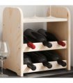 vidaXL Wine Rack with Top Board 33x25x37 cm Solid Wood Pine