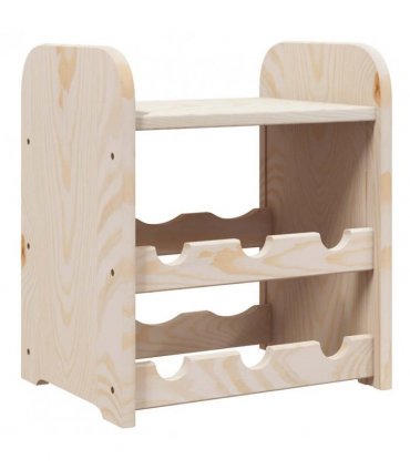 vidaXL Wine Rack with Top Board 33x25x37 cm Solid Wood Pine