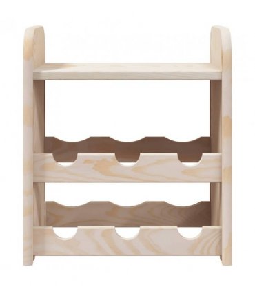 vidaXL Wine Rack with Top Board 33x25x37 cm Solid Wood Pine