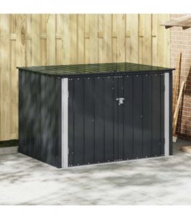 vidaXL Garden Storage Box Black 151.5 x 107 x 100 cm Steel