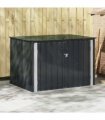 vidaXL Garden Storage Box Black 151.5 x 107 x 100 cm Steel