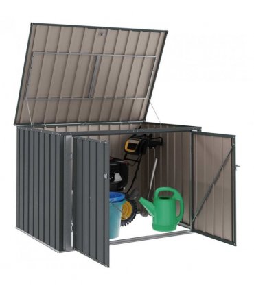 vidaXL Garden Storage Box Black 151.5 x 107 x 100 cm Steel