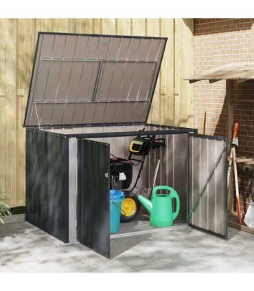 vidaXL Garden Storage Box Black 151.5 x 107 x 100 cm Steel