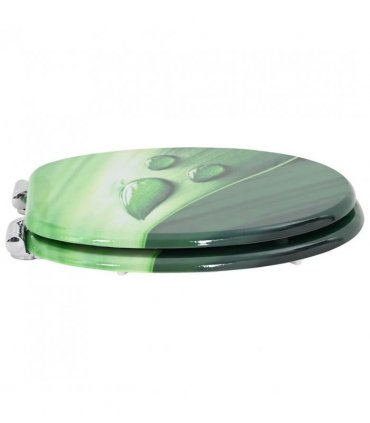 vidaXL Soft-Close Toilet Seat Green Drop 44 x 38 cm MDF board