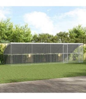 vidaXL Chicken Cage 4 pcs Silver 800 x 200 x 200 cm Galvanised Steel