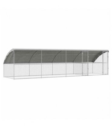 vidaXL Chicken Cage 4 pcs Silver 800 x 200 x 200 cm Galvanised Steel