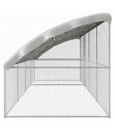 vidaXL Chicken Cage 4 pcs Silver 800 x 200 x 200 cm Galvanised Steel