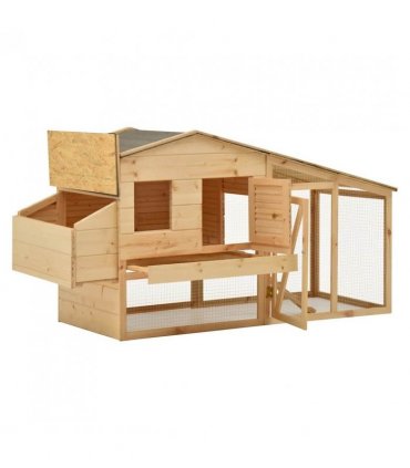 vidaXL Chicken Cage Solid Pine Wood 178x67x92 cm