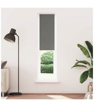 vidaXL Roller Blind Blackout Grey 55x210 cm Fabric Width 50.7 cm Polyester
