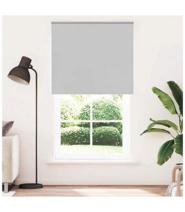 vidaXL Roller Blind Blackout Light Grey 120x210 cm Fabric Width 116.6 cm Polyester