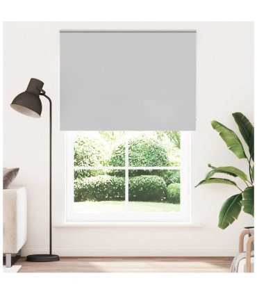 vidaXL Roller Blind Blackout Light Grey 150x210 cm Fabric Width 146.6 cm Polyester