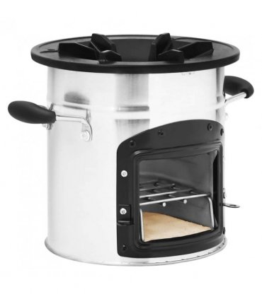 vidaXL Camping Wood Stove Silver 45.5x33x25.5 cm Stainless Steel