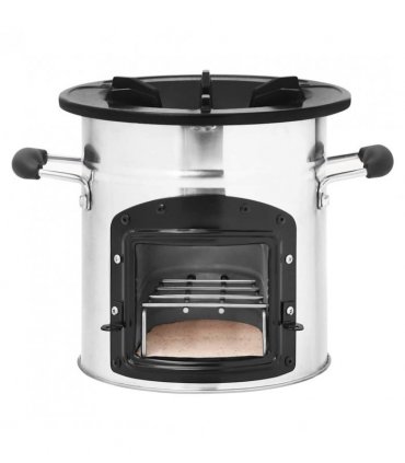 vidaXL Camping Wood Stove Silver 45.5x33x25.5 cm Stainless Steel