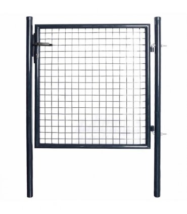 vidaXL Mesh Garden Gate Galvanised Steel 100x100 cm Grey