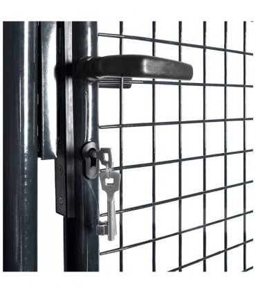 vidaXL Mesh Garden Gate Galvanised Steel 100x100 cm Grey