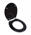 vidaXL WC Toilet Seat MDF Lid Simple Design Black