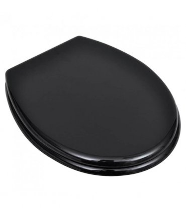 vidaXL WC Toilet Seat MDF Lid Simple Design Black