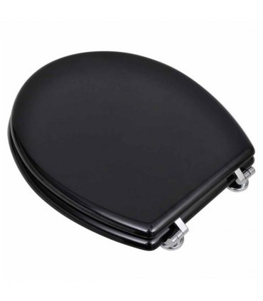 vidaXL WC Toilet Seat MDF Lid Simple Design Black