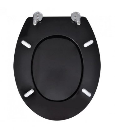 vidaXL WC Toilet Seat MDF Lid Simple Design Black