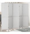 vidaXL Room Divider 5 Panels White Solid Wood Paulownia