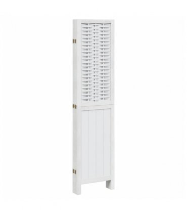 vidaXL Room Divider 5 Panels White Solid Wood Paulownia