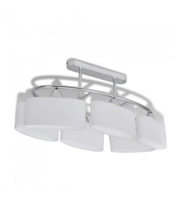 Ceiling Lamp with Ellipsoid Glass Shades for 6 E14 Bulbs