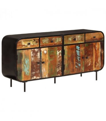 vidaXL Sideboard 140x35x70 cm Solid Wood Reclaimed and Metal