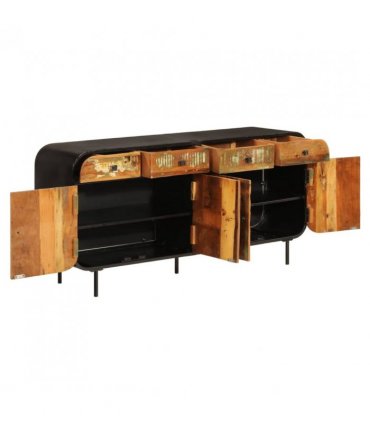 vidaXL Sideboard 140x35x70 cm Solid Wood Reclaimed and Metal