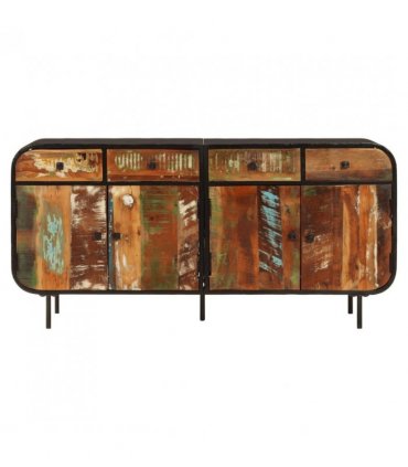 vidaXL Sideboard 140x35x70 cm Solid Wood Reclaimed and Metal