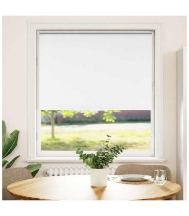 vidaXL Roller Blind Blackout White 115x150 cm Fabric Width 110.7 cm Polyester