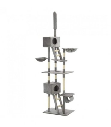 vidaXL Cat Tree with Sisal Scratching Posts 230-260 cm Grey