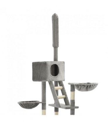 vidaXL Cat Tree with Sisal Scratching Posts 230-260 cm Grey