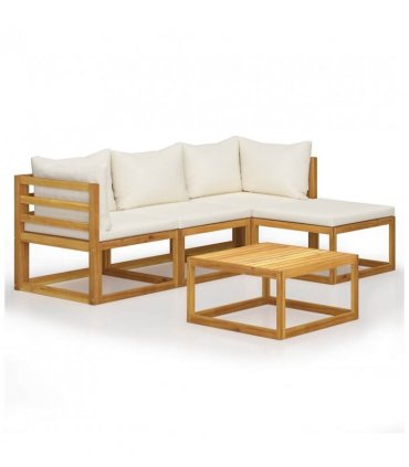 vidaXL 5 Piece Garden Lounge Set with Cushions Solid Wood Acacia (UK/IE/FI/NO only)