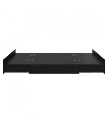 vidaXL Storage Bed Frame Black Oak 140 x 190 cm Engineered Wood