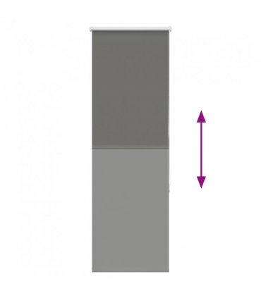 vidaXL Roller Blind Blackout Grey 45x130 cm Fabric Width 40.7 cm Polyester