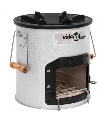 vidaXL Camping Wood Stove Silver 45x25x26 cm Steel