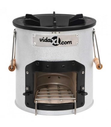 vidaXL Camping Wood Stove Silver 45x25x26 cm Steel